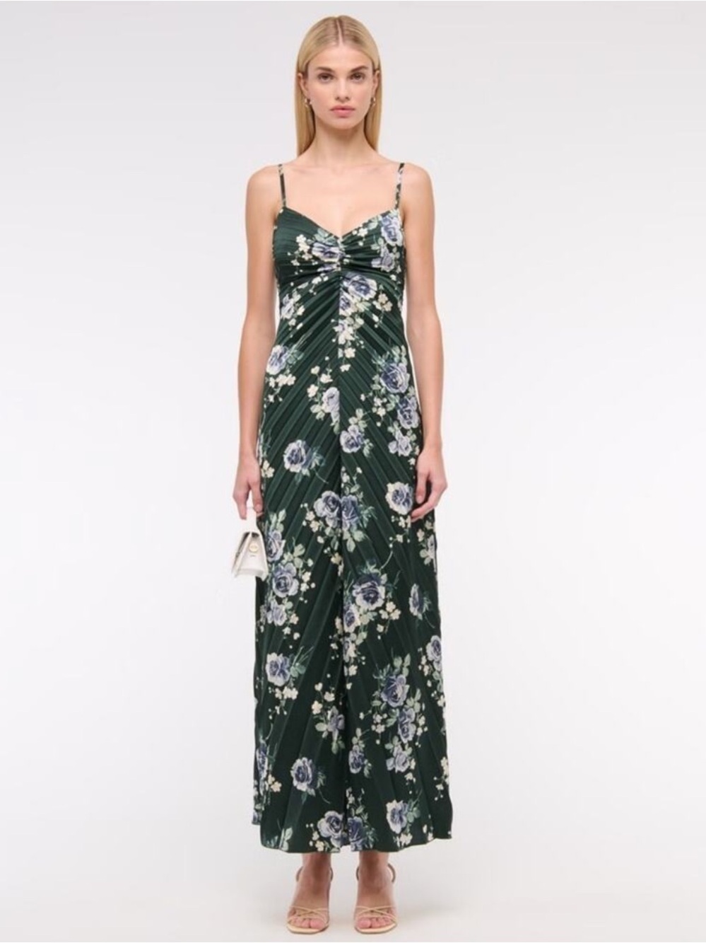 Abercrombie & Fitch Giselle Sunburst Pleated Maxi Dress